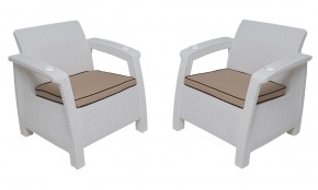 Комплект уличной мебели Yalta Premium Terrace Triple Set (Ялта) белый (+подушки под спину) в Асбесте - asbest.mebel24.online | фото 4
