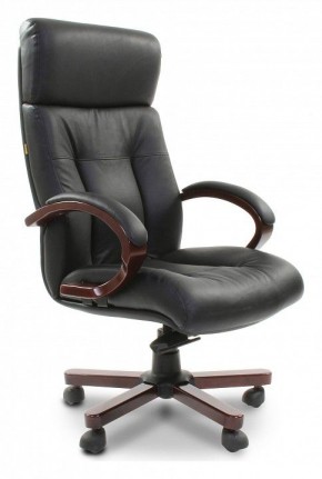 Кресло для руководителя Chairman 421 черный/орех темный, черный в Асбесте - asbest.mebel24.online | фото 1