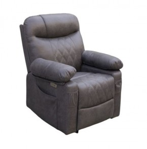 Кресло-реклайнер БРИСТОЛЬ (замша серый) в Асбесте - asbest.mebel24.online | фото 2