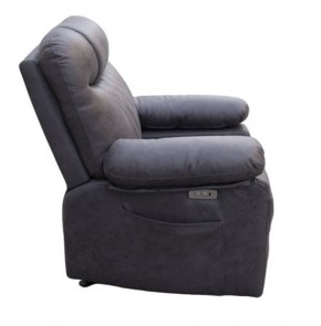 Кресло-реклайнер БРИСТОЛЬ (замша серый) в Асбесте - asbest.mebel24.online | фото 3