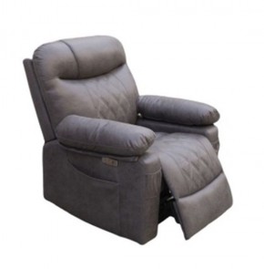 Кресло-реклайнер БРИСТОЛЬ (замша серый) в Асбесте - asbest.mebel24.online | фото 4