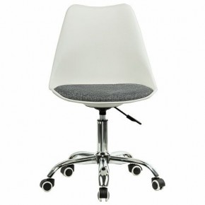 Кресло стул BRABIX "Eames MG-310 CH", хром, пластик белый, ткань серая, 532924 в Асбесте - asbest.mebel24.online | фото 1