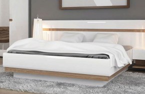 Кровать 140/TYP 91-01 с подъемником, LINATE ,цвет белый/сонома трюфель в Асбесте - asbest.mebel24.online | фото
