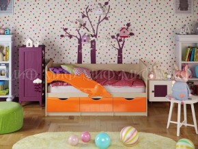 Кровать Дельфин-1 800*1600 (Оранжевый металлик/дуб крафт белый) в Асбесте - asbest.mebel24.online | фото