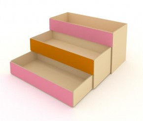 Кровать детская 3-х уровневая КД-3 Оранжевый/Розовый (ЛДСП) в Асбесте - asbest.mebel24.online | фото