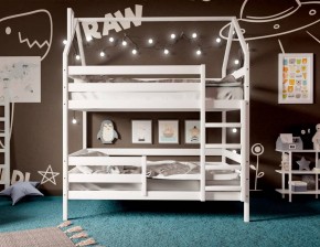 Кровать-домик двухъярусная 80*160 Белый в Асбесте - asbest.mebel24.online | фото 2