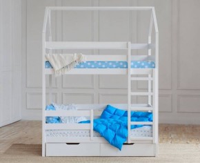 Кровать-домик двухъярусная 80*160 Белый в Асбесте - asbest.mebel24.online | фото 5