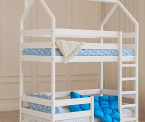 Кровать-домик двухъярусная 80*160 Белый в Асбесте - asbest.mebel24.online | фото 6