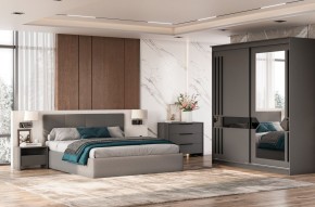 Кровать двойная №4 с основанием (Серый) в Асбесте - asbest.mebel24.online | фото 3