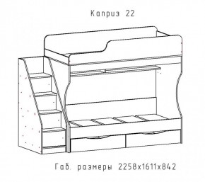 КАПРИЗ-22 Кровать двухъярусная 800 настил ЛДСП в Асбесте - asbest.mebel24.online | фото 2