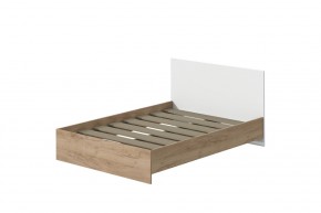 Кровать Эконом 1400 (Дуб крафт золотой/Белый текстурный) в Асбесте - asbest.mebel24.online | фото