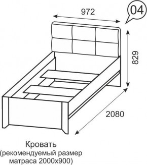 Кровать одинарная 900 Твист 04 в Асбесте - asbest.mebel24.online | фото 2