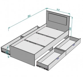 Кровать Ольга L38 (900) 4 ящика в Асбесте - asbest.mebel24.online | фото 2