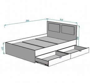 Кровать Ольга L41 (1400) 2 ящика в Асбесте - asbest.mebel24.online | фото 2