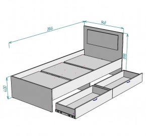 Кровать Ольга L47 (900) 2 ящика в Асбесте - asbest.mebel24.online | фото 2