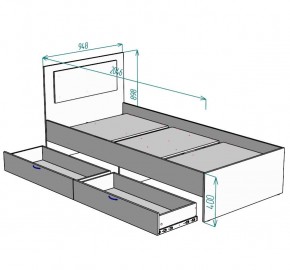 Кровать Ольга L48 (900) 2 ящика в Асбесте - asbest.mebel24.online | фото 2