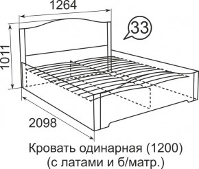 Кровать с латами Виктория 1200*2000 в Асбесте - asbest.mebel24.online | фото 4