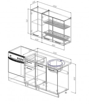 Кухонный гарнитур Антрацит 1200 (Стол. 26мм) в Асбесте - asbest.mebel24.online | фото 2