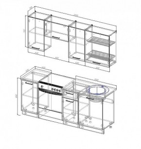 Кухонный гарнитур Антрацит 2000 (Стол. 38мм) в Асбесте - asbest.mebel24.online | фото 2