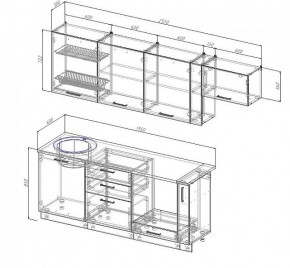 Кухонный гарнитур Антрацит 2550 (Стол. 38мм) в Асбесте - asbest.mebel24.online | фото 3