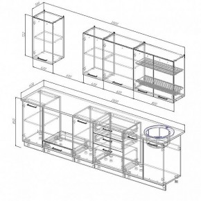 Кухонный гарнитур Антрацит 2800 (Стол. 38мм) в Асбесте - asbest.mebel24.online | фото 3