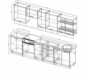 Кухонный гарнитур Антрацит 3000 (Стол. 38мм) в Асбесте - asbest.mebel24.online | фото 3