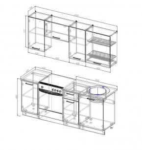 Кухонный гарнитур Бланка 2000 (Стол. 26мм) в Асбесте - asbest.mebel24.online | фото 2