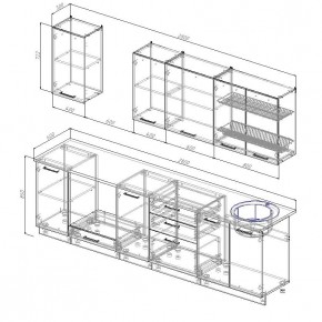 Кухонный гарнитур Бланка 2800 (Стол. 26мм) в Асбесте - asbest.mebel24.online | фото 2