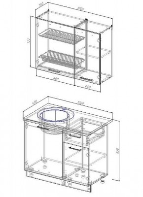 Кухонный гарнитур Графика 1000 (Стол. 26мм) в Асбесте - asbest.mebel24.online | фото 2