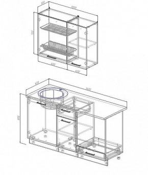 Кухонный гарнитур Жемчуг 1600 (Стол. 38мм) в Асбесте - asbest.mebel24.online | фото 2