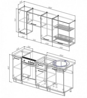 Кухонный гарнитур Жемчуг 1800 (Стол. 38мм) в Асбесте - asbest.mebel24.online | фото 2