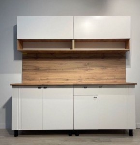 Кухонный гарнитур «Монако» 2.0 м Серия 2 МДФ с фрезеровкой (Дуб Золотой/Белый матовый) в Асбесте - asbest.mebel24.online | фото 2