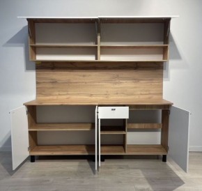 Кухонный гарнитур «Монако» 2.0 м Серия 2 МДФ с фрезеровкой (Дуб Золотой/Белый матовый) в Асбесте - asbest.mebel24.online | фото 4