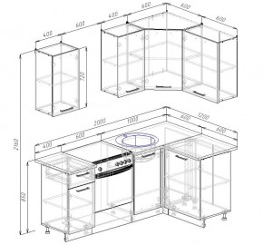 Кухонный гарнитур угловой Дели 2000*1200 (Стол. 38мм) в Асбесте - asbest.mebel24.online | фото 2