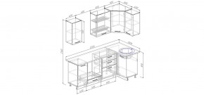 Кухонный гарнитур угловой Капри 2200х1000 (Стол. 38мм) в Асбесте - asbest.mebel24.online | фото 2