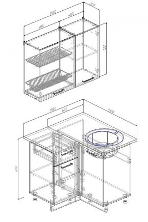 Кухонный гарнитур угловой Лада 1000х1000 (Стол. 26мм) в Асбесте - asbest.mebel24.online | фото 2