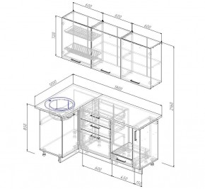 Кухонный гарнитур угловой Латте 1000*1800 (Стол. 26мм) в Асбесте - asbest.mebel24.online | фото 2