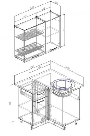 Кухонный гарнитур угловой Муссон 1000х1000 (Стол. 26мм) в Асбесте - asbest.mebel24.online | фото 2
