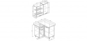 Кухонный гарнитур угловой Санторини 1000*1000 (Стол. 26мм) в Асбесте - asbest.mebel24.online | фото 2