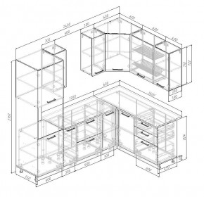 Кухонный гарнитур угловой Трансильвания 2400x1600 мм (Стол. 38 мм) в Асбесте - asbest.mebel24.online | фото 2