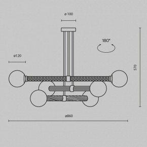 Люстра на штанге Maytoni Teatro MOD287PL-06BS в Асбесте - asbest.mebel24.online | фото 3
