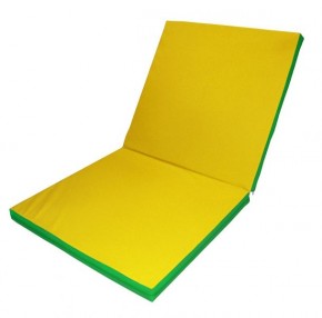 Мат гимнастический 2х1х0,05м складной цв. зеленый-желтый в Асбесте - asbest.mebel24.online | фото
