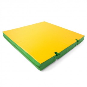 Мат гимнастический 1х1х0,1м с вырезом под стойки цв. зеленый-желтый в Асбесте - asbest.mebel24.online | фото