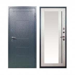 Металлическая дверь ТИТАН (МЕТАЛЛ-ПАНЕЛЬ) 2050*860/ЛЕВАЯ (Зеркало/Букле графит + Штамп/Лиственница) в Асбесте - asbest.mebel24.online | фото