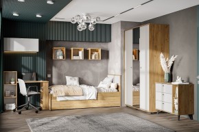 МИЛАН Спальня (Дуб Золотой/Белый матовый) в Асбесте - asbest.mebel24.online | фото 45