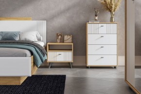 МИЛАН Тумба прикроватная (Дуб Золотой/Белый Матовый) в Асбесте - asbest.mebel24.online | фото 4