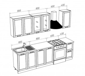 МИЛАНО Кухонный гарнитур 2,0 м Компоновка №1 (Орех) в Асбесте - asbest.mebel24.online | фото 3