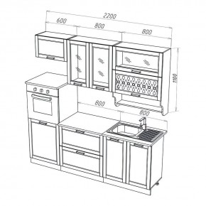 МИЛАНО Кухонный гарнитур 2,2 м Компоновка №3 (Орех) в Асбесте - asbest.mebel24.online | фото 2