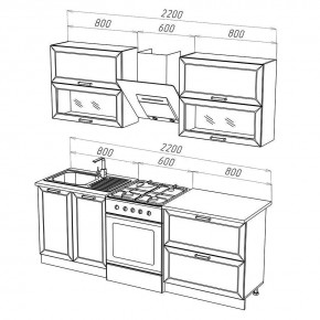 МОНАКО Кухонный гарнитур 1,6 м Компоновка №2 в Асбесте - asbest.mebel24.online | фото 3