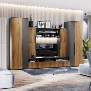МОНИКА Гостиная 3400 (темно серый) в Асбесте - asbest.mebel24.online | фото 1